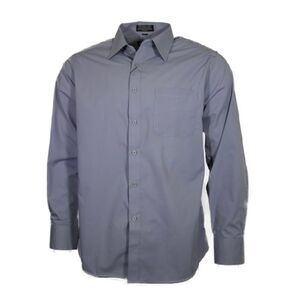 Men's Dress Shirt Long Sleeve Button Up Solid Formal Front Pocket Classic Shirt